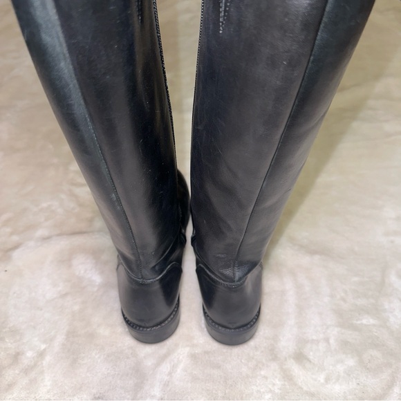 Italian Shoemakers Black Tall Leather Boots Size 8 - Picture 8 of 13